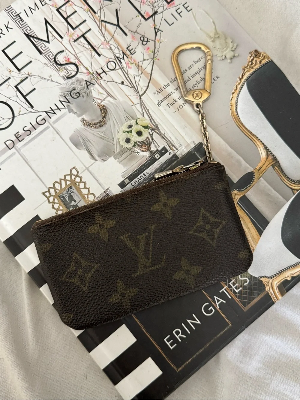 Authentic Louis Vuitton Brown Monogram Key/Coin Pouch